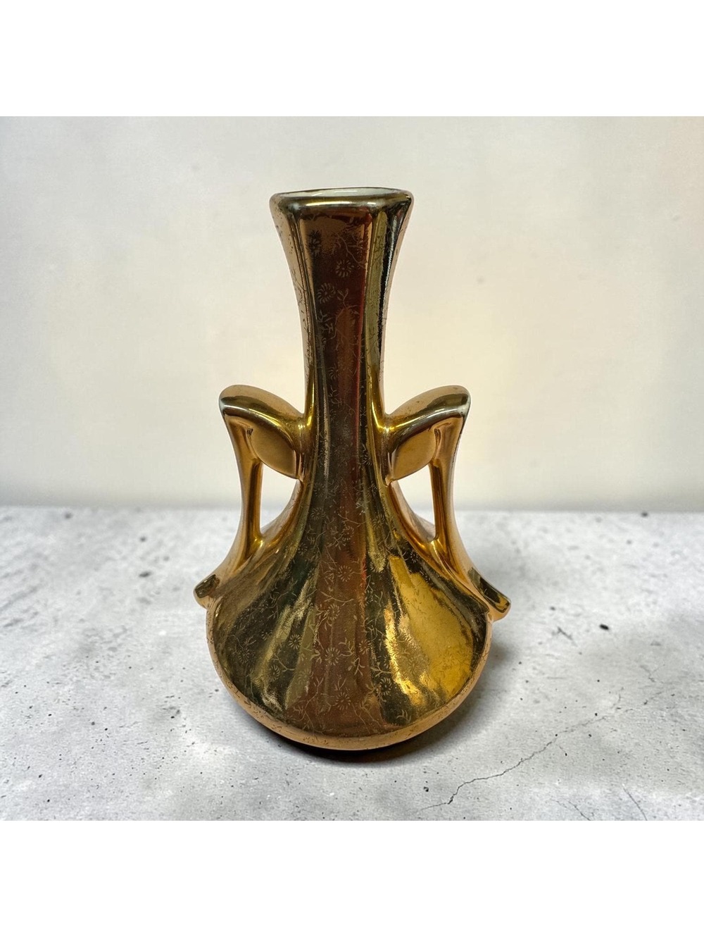 Vintage Mid Century 22k Gold Finish Bud Vase